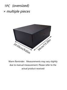 3 PiecesLuxury Gift Box Set, Magnetic Closure, With Ribbon. Ideal For Groomsman Proposal, Wedding, Christmas, Halloween, Birthday Gifts (Black). - Black - View 11