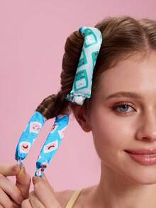 ADVENTURE TIME X SHEIN 6-Piece Cartoon Printing No Heat Curling Tool Set, - Multicolor - View 8