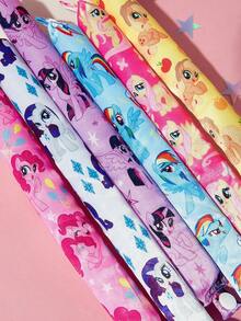 My Little Pony X SHEIN 6-Piece Cartoon Printing No Heat Curling Tool Set, - Multicolor - View 7
