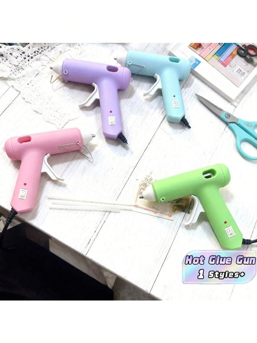 Pistol Lem Panas Berkabel dengan 10 Batang Lem, untuk Kerajinan DIY, Kreasi Seni & Perbaikan Rumah - MultiWarna - View 1