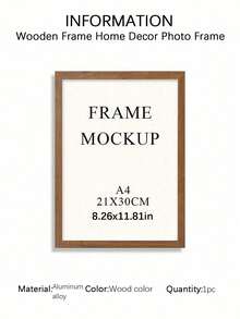 SURELIFE 1/3pcs  MDF Wood Frame For Bedroom Living Room Home Decoration Photo Frames Wall Art Pictures Frame For Tabletop And Wall Mounting Canvas Photo Painting Wood Frame - Wood color - View 11