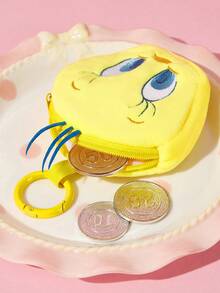 LOONEY TUNES X SHEIN 1Pc Cute Design, Can Store Cards, Coins, Lipstick, Etc., Can Be Hung On The Bag - Yellow - View 2