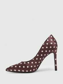 CUCCOO BIZCHIC Women's Fashion Commuter Versatile Simple High Heel Shoes - Polka dot brown - View 4