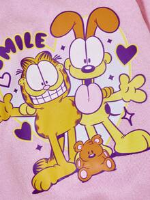 GARFIELD | PETSIN 1件印花寵物毛衣，適用於貓、狗，愛心與字母圖案，柔軟舒適保暖寵物衣 - 彩色 - 查看 3