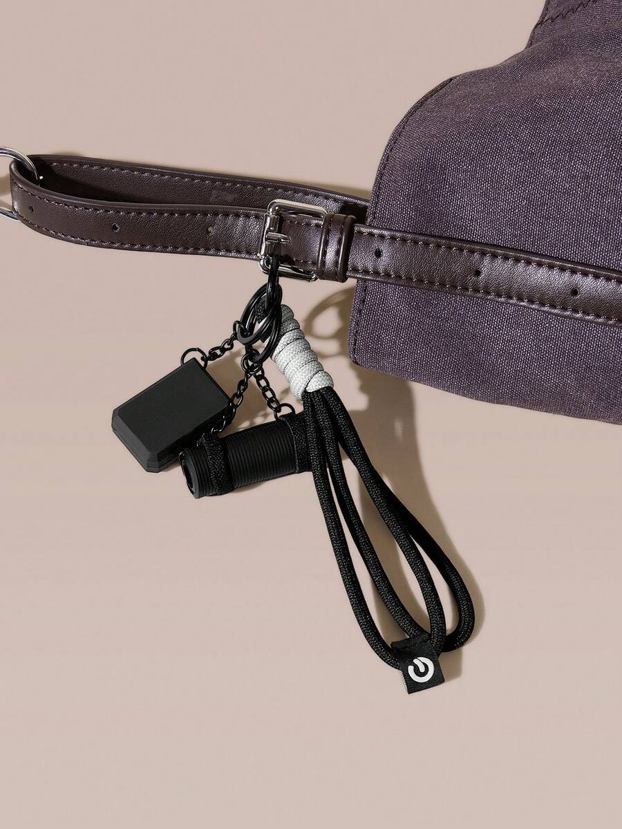 GLOWMODE Flow With It Yoga Mat & Block Keychain Bag Charm Accessory Daily Casual Active  - Black - View 1