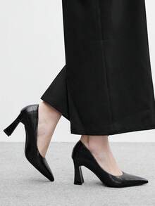CUCCOO BIZCHIC New Pointed Head Shallow Mouth Sexy Lady Style Women's High Heels Spring Single Shoes Spring Break Easter - jet black - View 4