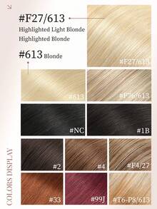 Clip In Hair Extensions, 4 Pcs Straight Remy Human Hair With 8 Clips, 613# Light Blonde & P27/613 Golden Blonde Highlight Shades, 12‑18 Inch Double Weft, Invisible Design, Natural Texture For Women Full‑Head Daily Hairstyle Styling - SP27/613 - View 7