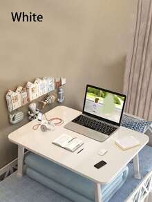 1pc Portable Folding Bedside Table, Height Adjustable, Easy To Use As Study Desk, Notebook Laptop Desk - Multicolor - View 16