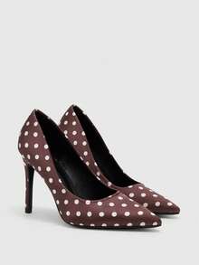 CUCCOO BIZCHIC Women's Fashion Commuter Versatile Simple High Heel Shoes - Polka dot brown - View 2