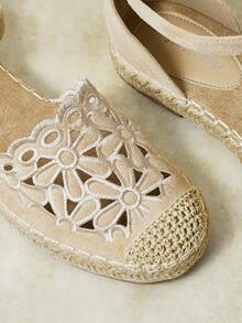 Styleloop Ladies, Straw Rope, Buckles, Flat Shoes. Fall Shoes - Light apricot - View 9