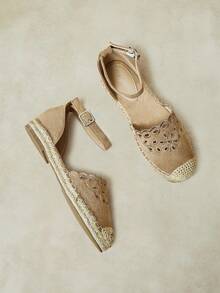 Styleloop Ladies, Straw Rope, Buckles, Flat Shoes. Fall Shoes - Khaki - View 11