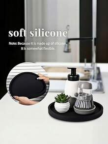 Dresser Tray, Silicone Round Tray, Decorative Storage Organizer Rack, Suitable For Bathrooms, Toilet Tanks, Bedrooms And Kitchen Countertops. It Can Store Jewelry, Candles, Lotion Bottles, Cosmetics And More, Marble‑White - round - View 11