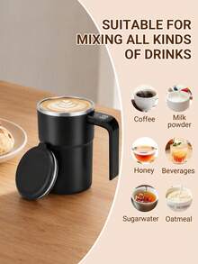 1 buah Mug Kopi Pengaduk Otomatis Pintar, Cangkir Pencampur Otomatis dengan Tampilan Suhu Digital, Cangkir Pengaduk Elektrik Isi Ulang dengan Tutup untuk Kopi dan Bubuk Protein di Rumah dan Kantor - Satu ukuran cocok untuk semua. - View 2