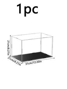 High‑Definition Display Case With Black Base For Collection, Assemble‑Type Transparent Acrylic Box As An Alternative To Glass Boxes. Suitable For Displaying Figures, Dolls And Ornaments, Home Storage And Organization, As Well As Gift Packaging Boxes. - Black 1 - View 16