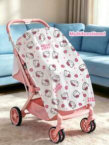 HELLO KITTY AND FRIENDS | SHEIN 1件卡通可愛印花哺乳睡袍，外出嬰兒推車遮蓋罩，柔軟舒適，四季日常使用 - 彩色 - 查看 3