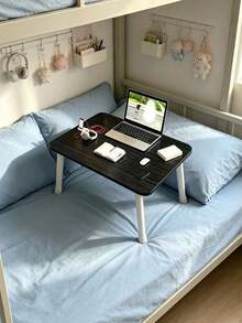 1pc Portable Folding Bedside Table, Height Adjustable, Easy To Use As Study Desk, Notebook Laptop Desk - Multicolor - View 14