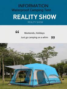 Tenda Keluarga Besar 2 Kamar, Tenda Kemah Tahan Air, Mudah Dipasang, Cocok untuk Aktivitas Luar Ruangan, Mendaki, Glamping, Tenda Kemah Ringan - MultiWarna - View 15