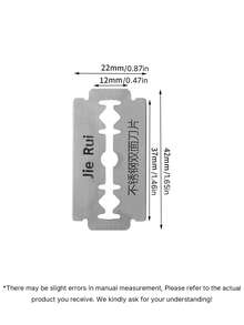Double-Edged Razor Blade For Hairdresser, Men's Razor Blade, Stainless Steel Professional Haircut Tool - Black - View 4