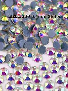 DMC Round SS6- SS50 2mm-10mm Clear And Crystal AB High Quality Hotfix Stones Hot Fix Rhinestone Glitter Flatback Crystal Strass Iron On Rhinestones For Garment Sewing & Fabric Dress Bag Shoes Decorations - Black and White - View 11