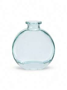 Cirelle 1pc Flat Round Tinted Glass Vase, Multi‑Purpose Decorative Bottle, Minimalist Tabletop Accent For Dried Blooms And Reed Diffuser Sticks, Home Shelf Cabinet Decor Piece - multicolor - View 12
