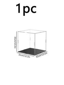 High‑Definition Display Case With Black Base For Collection, Assemble‑Type Transparent Acrylic Box As An Alternative To Glass Boxes. Suitable For Displaying Figures, Dolls And Ornaments, Home Storage And Organization, As Well As Gift Packaging Boxes. - Black 1 - View 11