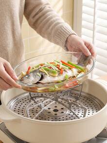 Haus Hana 2Pcs/4Pcs/6Pcs Cross Steaming Rack & Pot Holder, Stainless Steel Material, Stable Support Design, For Steaming Food And Heat Insulation, Suitable For Home Kitchen, Outdoor Camping, Picnic And Barbecue Gathering - View 11