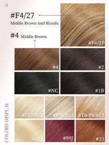 4PCS With 8 Clips Straight Clip In Hair Extensions Real Human Hair Color 4# Light Brown + P4/27# Medium Brown Highlights Honey Blonde 12-18 Inch Double Weft Invisible Clip Hair Extensions Remy Natural Human Hair For Women Girl Daily Full Head Use - SP4/27 - View 7