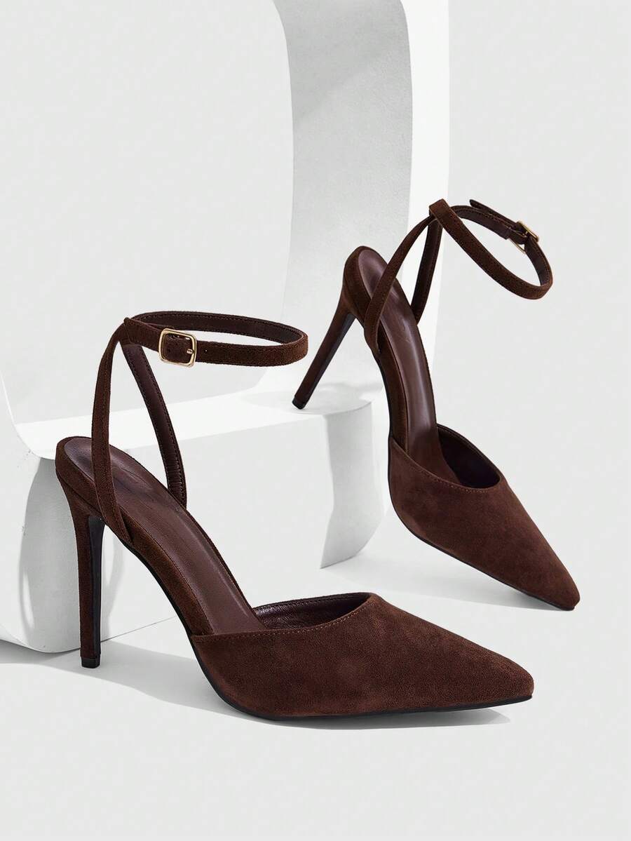 CUCCOO SZL Ladies Summer Graduation Shoes, Dinner Shoes, Holiday Shoes - Coffee Brown - View 1