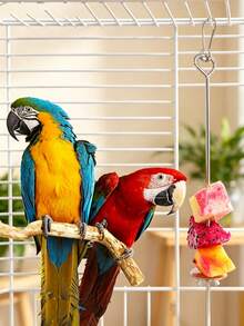 Stainless Steel Bird Fruit Forks - Parrot Cage Accessories Set For Fruit & Snack Feeding | Rustproof Chew-Proof Bird Supplies, Immediate Use Bird Toys - Silver - View 2