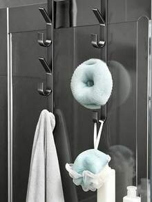 1pc/2pcs Over-The-Door Hooks Multi-Functional Space-Saving Vertical Storage Hooks, No-Drill Door Hanging Storage Rack, Suitable For Bathroom, Bedroom, Entryway, Sturdy Door Back Clothing Rack, Towel Rack, Home Bathroom Accessories, Home Decor Storage - Vertical Hook - View 7