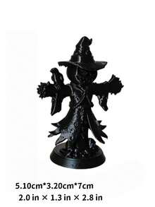 1Piece Black Pumpkin Scarecrow Crow Figurine Dark Style Desktop Decoration Ornament Craft For Halloween Home Decor High Quality Trending Now - 1PC - View 5
