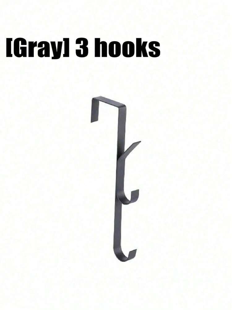 1pc/2pcs Over-The-Door Hooks Multi-Functional Space-Saving Vertical Storage Hooks, No-Drill Door Hanging Storage Rack, Suitable For Bathroom, Bedroom, Entryway, Sturdy Door Back Clothing Rack, Towel Rack, Home Bathroom Accessories, Home Decor Storage - Vertical Hook - View 13