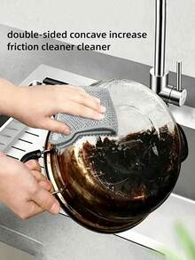 30PCS/Magic Cleaning Cloth Thickened Double -Sided Metal Steel Wire Rags Kitchen Dish Pot Washdishing Cloths Towel Clean Tools - Silver - View 11