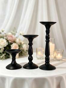 Ins Retro Iron Candle Holder, Roman Column Candlestick, Tabletop Atmosphere Decor Ornament, Vintage Metal Candle Stand For Dining Table Home Decoration - black - View 13