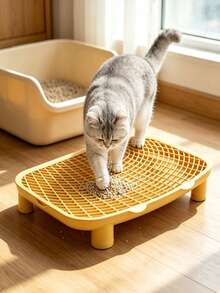 Cat Litter Box Splash Guard Mat, Removable & Washable Cat Litter Trapping Mat, Elevated Cat Litter Box Absorbent Mat - M - View 2