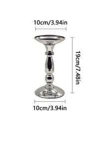 Chân nến sắt phong cách Ins Retro, chân nến cột La Mã, vật trang trí tạo không khí để bàn, giá đỡ nến kim loại vintage cho bàn ăn và trang trí nhà cửa - Bạc - Xem 14