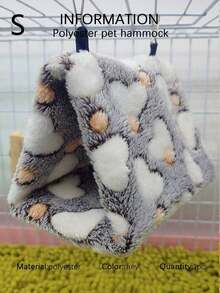 1pc Soft & Cozy Warm Plush Heart Pattern Triangle Hammock Bird Nest, Suitable For Cockatiel, Parrotlet & Other Small-Medium Parrots To Sleep, Rest, Play. Multi-Size & Color Options, Detachable Metal Hook For Cleaning, Applicable For Autumn & Winter - Multicolor - View 15