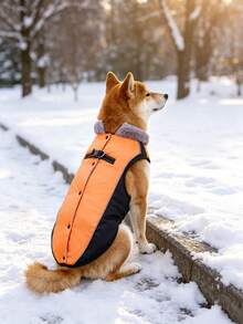 Medium And Large Pet Dog Outdoor Warm Coat, Suitable For Golden Retriever, Shiba Inu, Etc. - Orange - View 6