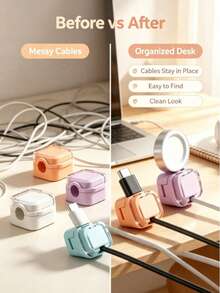 12/6/3 Paket Klip Kabel Magnetik, Penahan Kabel Magnetik untuk Meja, Klip Kabel Tipe Slot - Pengatur Kabel, Manajemen Kabel, Klip Pengatur Kabel, Penjepit Kabel, Pengatur Kabel Meja, Penahan Kabel Pengisi Daya, Pengatur Kabel Meja Samping Tempat Tidur, Klip Manajemen Kabel, Manajemen Kabel Perekat Diri, Untuk Kabel USB/Kabel Daya/Kabel Listrik, Mobil & Meja, Rumah & Kantor - MultiWarna - View 5