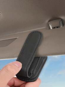 1pc Universal PU Glasses Clip For Car Sun Visor, Non-Slip Quick Release Holder Fits All Fashion Glasses & Prescription Glasses - Multicolor - View 10