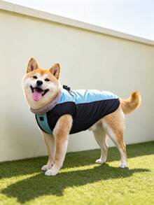 Pet Clothing For Large Dogs, Outdoor Windproof And Warm Clothing For Shiba Inu And Golden Retriever Dogs. - Blue - View 7