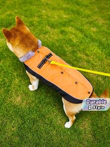 Medium And Large Pet Dog Outdoor Warm Coat, Suitable For Golden Retriever, Shiba Inu, Etc. - Orange - View 1
