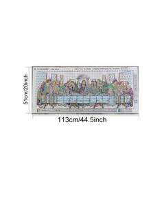 Cross‑Stitch Kit The Last Supper Pattern DIY Handmade Embroidery Set Printed Needlework Figure Design Craft Home Wall Decor Hand‑Stitching Project Gift For Embroidery Enthusiasts - Multicolor - View 3