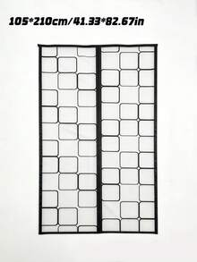 1pc Magnetic Self-Closing Screen Door Curtain, Thermal Insulated Mesh Net With Heavy Duty Magnets & Weighted Bottom, Pet Friendly, Fits Front Door Patio Balcony Kitchen, Multiple Sizes Available - EVA Black Grid Air Conditioning Screen Door - View 47