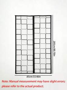 1pc Magnetic Self-Closing Screen Door Curtain, Thermal Insulated Mesh Net With Heavy Duty Magnets & Weighted Bottom, Pet Friendly, Fits Front Door Patio Balcony Kitchen, Multiple Sizes Available - EVA Black Grid Air Conditioning Screen Door - View 3