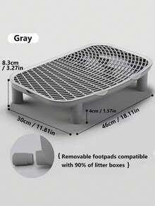 Cat Litter Box Splash Guard Mat, Removable & Washable Cat Litter Trapping Mat, Elevated Cat Litter Box Absorbent Mat - M - View 5