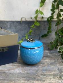 New Pet Cremation Urn Box, Crackle Glaze Ceramic Sealed Jar For Dog/Cat Ashes, Teeth, Hair Memorial Collection - Multicolor - View 4