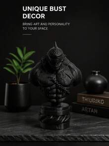 Dark Power Style Shark Warrior Sculpture Figurine, Unique Desktop Ornament, Halloween Statue Gift For Men & Boyfriend - 1PC - View 6