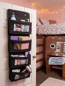 Organizer Penyimpanan Gantung Pintu 4 Tingkat dari Kain dengan Kantong Besar untuk Kamar Tidur, Kamar Mandi, Lemari, Solusi Penyimpanan Hemat Ruang, Kokoh, Ringan untuk Apartemen dengan Ruang Sempit - View 1