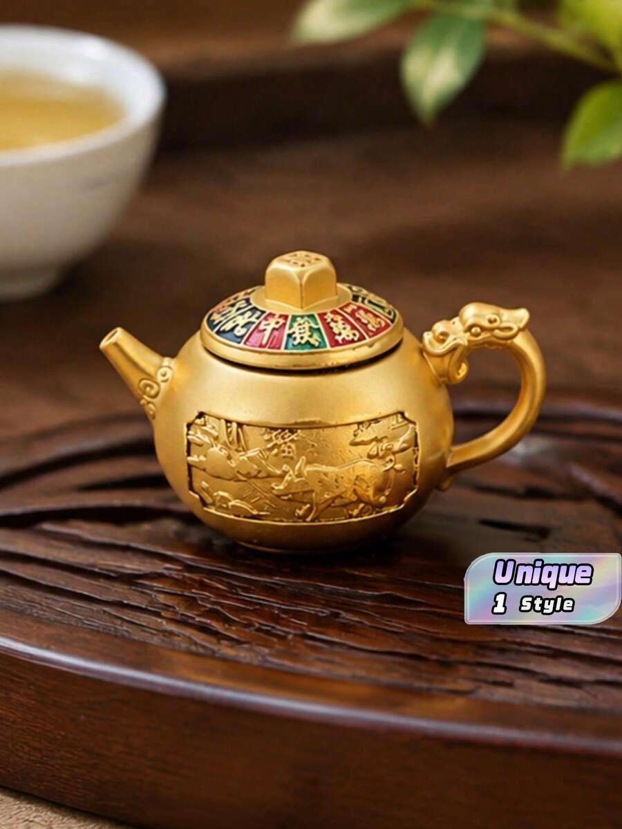 鋅合金製鍋形裝飾禮品,包含辦公桌裝飾、手工藝品、開箱禮物及裝飾配件,裝飾背面附豬圖案,非常實用 - 多色 - 查看 1